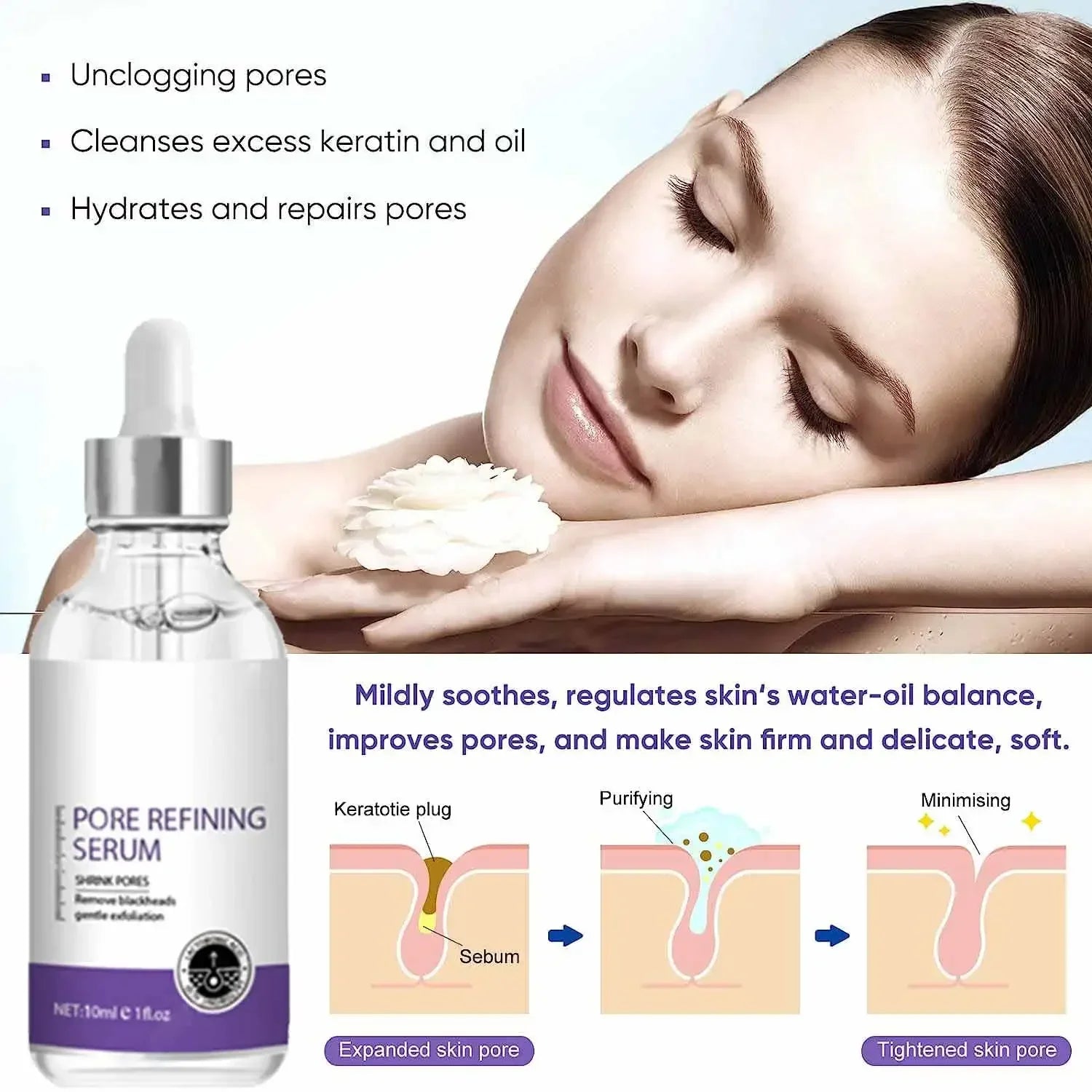 Sérum Magique Réducteur de Pores – Peau Lisse & Affinée